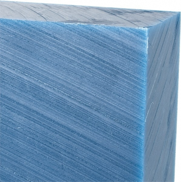 Made in USA 550130 Plastic Sheet: Ultra-High-Molecular-Weight Polyethylene, 1-1/2" Thick, 12" Long, Blue Image