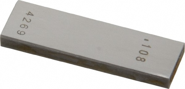 Rectangle Steel Gage Block: 0.108", Grade AS-1