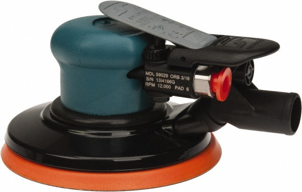 Air Orbital Sander: Round, 6" Pad, 12,000 OPM - 1/4" Inlet, 14 CFM, 90 psig
