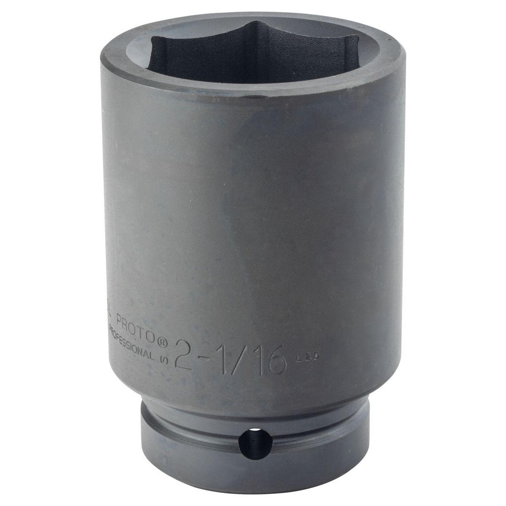Impact Socket: 1" Drive, 2-1/16" Socket, Hex Drive