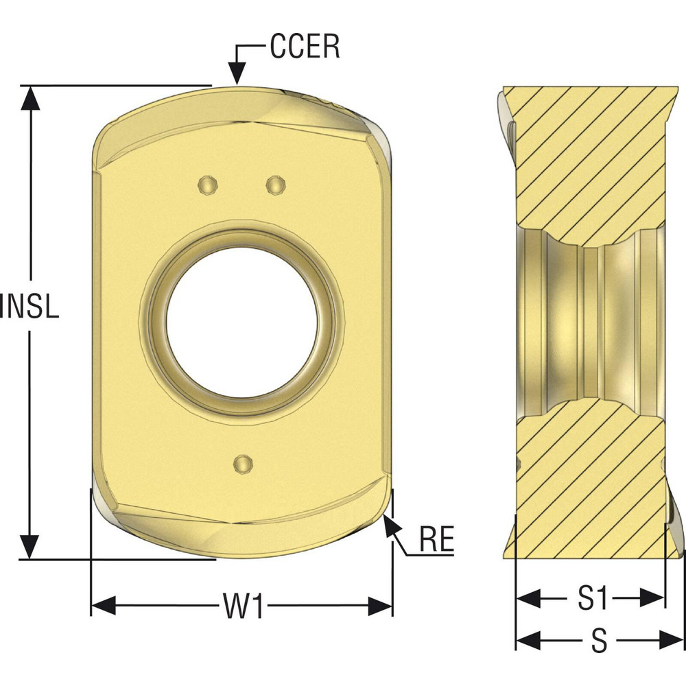 Seco - Milling Inserts: Insert Style: LOHT; Insert Size: 06; Insert ...