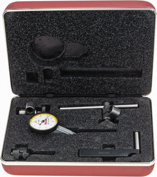 Starrett 7 Piece, 0" to 0.01" Measuring Range, 13/8" Dial Diam, 050 Dial Reading, White