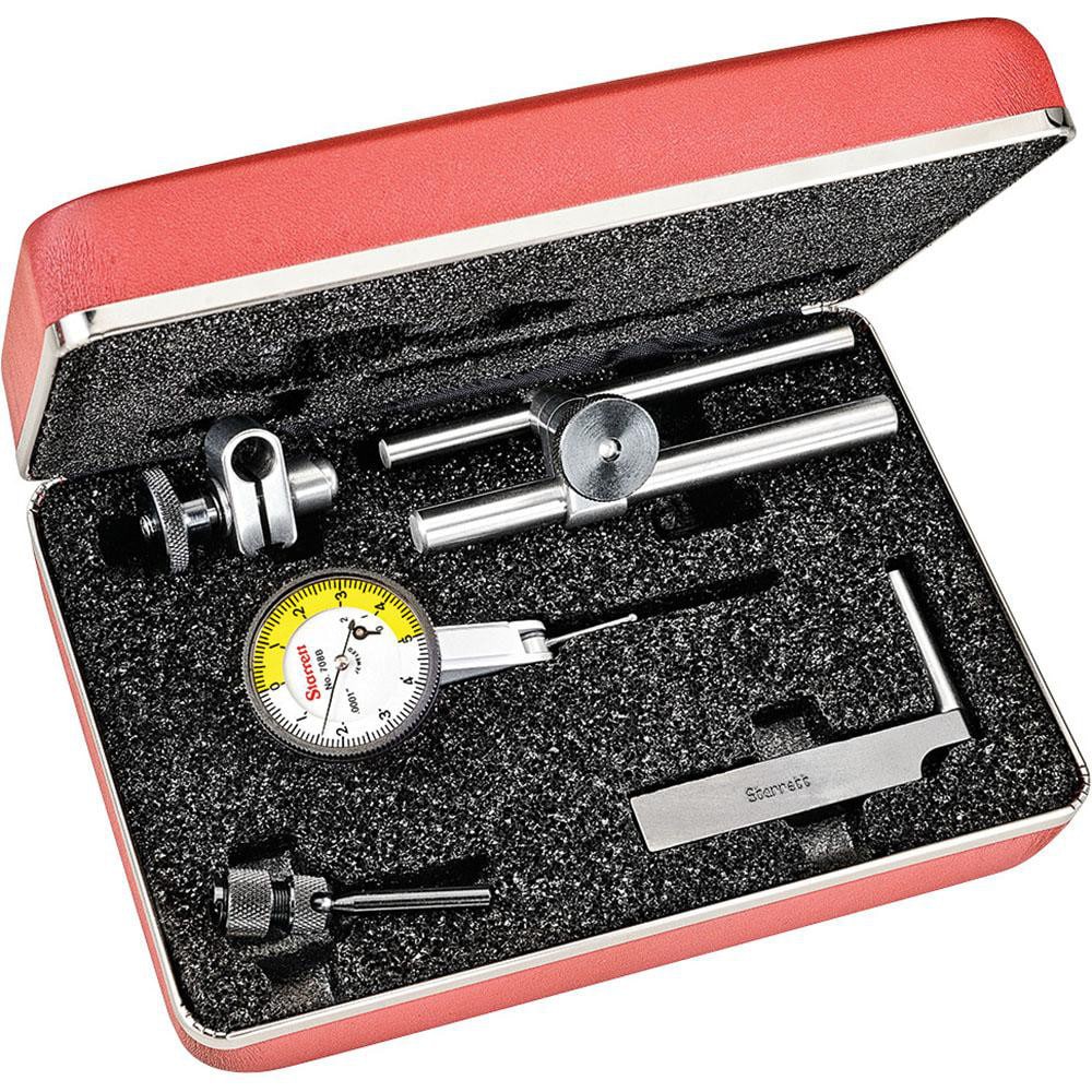 Starrett 64218 Test Indicator Kit: 7 Pc, 0.02" Measuring Range, 1-3/8" Dial Dia, 0-5-0 Dial Reading Image