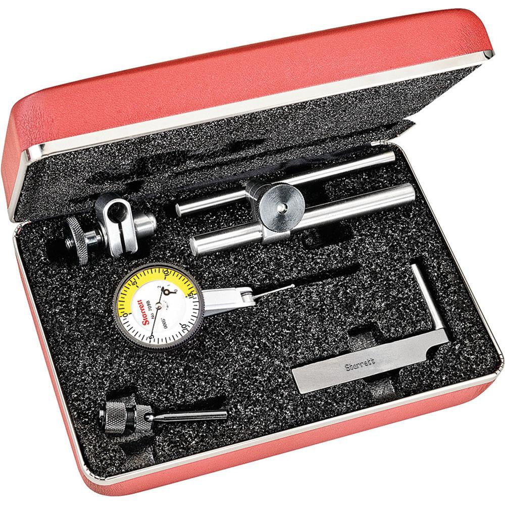 Starrett 64220 Test Indicator Kit: 7 Pc, 0.06" Measuring Range, 1-3/8" Dial Dia, 0-15-0 Dial Reading Image