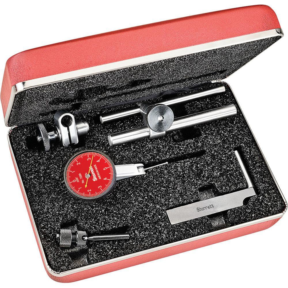 Starrett 64604 Test Indicator Kit: 7 Pc, 0.01" Measuring Range, 1-3/8" Dial Dia, 0-5-0 Dial Reading Image