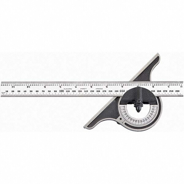 11-3/4 Inch Long Blade, 1/64 to 1/32 Inch Graduation, 180° Max Measurement, Bevel Protractor