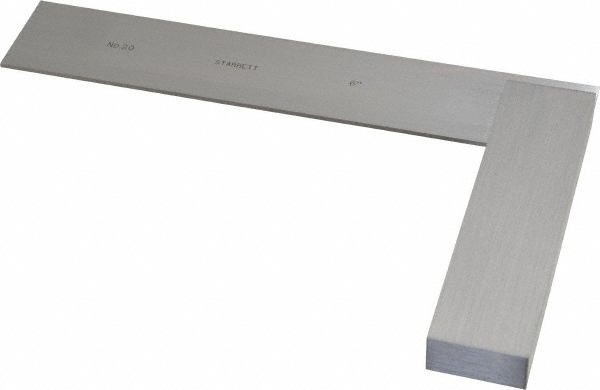 Starrett 6" Blade Length, 4-5/16" Base Length Steel Square - 0.0025mm Accuracy | Part #50134