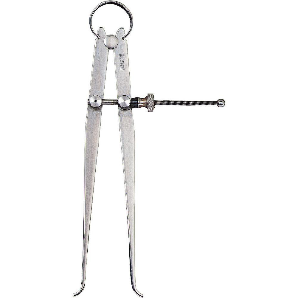 6 Inch Leg, Spring Joint, Steel, Polished, Inside Caliper - 6 Inch Max Measurement, 150mm Max Measurement, Flat Leg