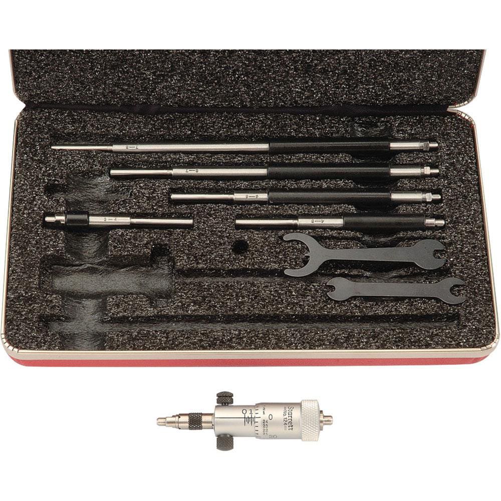 Starrett 50542 Mechanical Inside Micrometer Set: 2" Range, Satin Chrome Finish Image