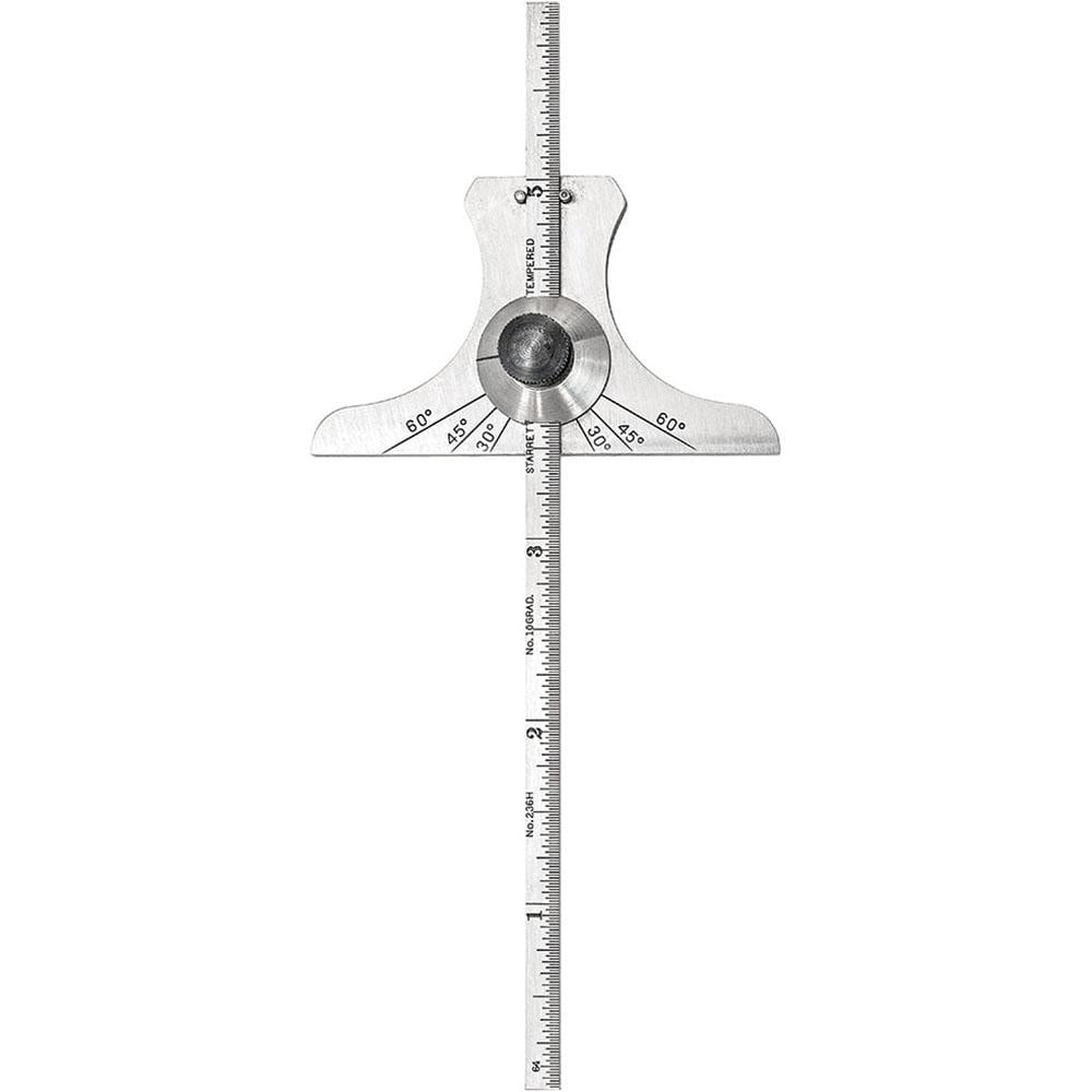 Starrett 51074 0 to 6 Inch Rule Measurement Range, 30 to 60° Angle Measurement Range, Steel Depth and Angle Gage Image