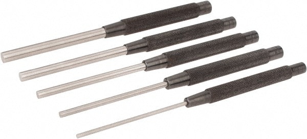 Pin Punch Set: 5 Pc, 0.125 to 0.375"