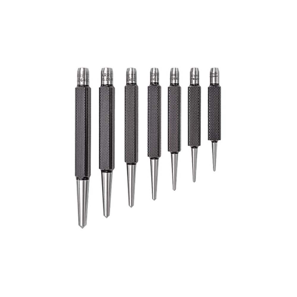 Starrett - Center Punch Set: 7 Pc, 0.0625 to 0.25″ - 86412285 - MSC  Industrial Supply