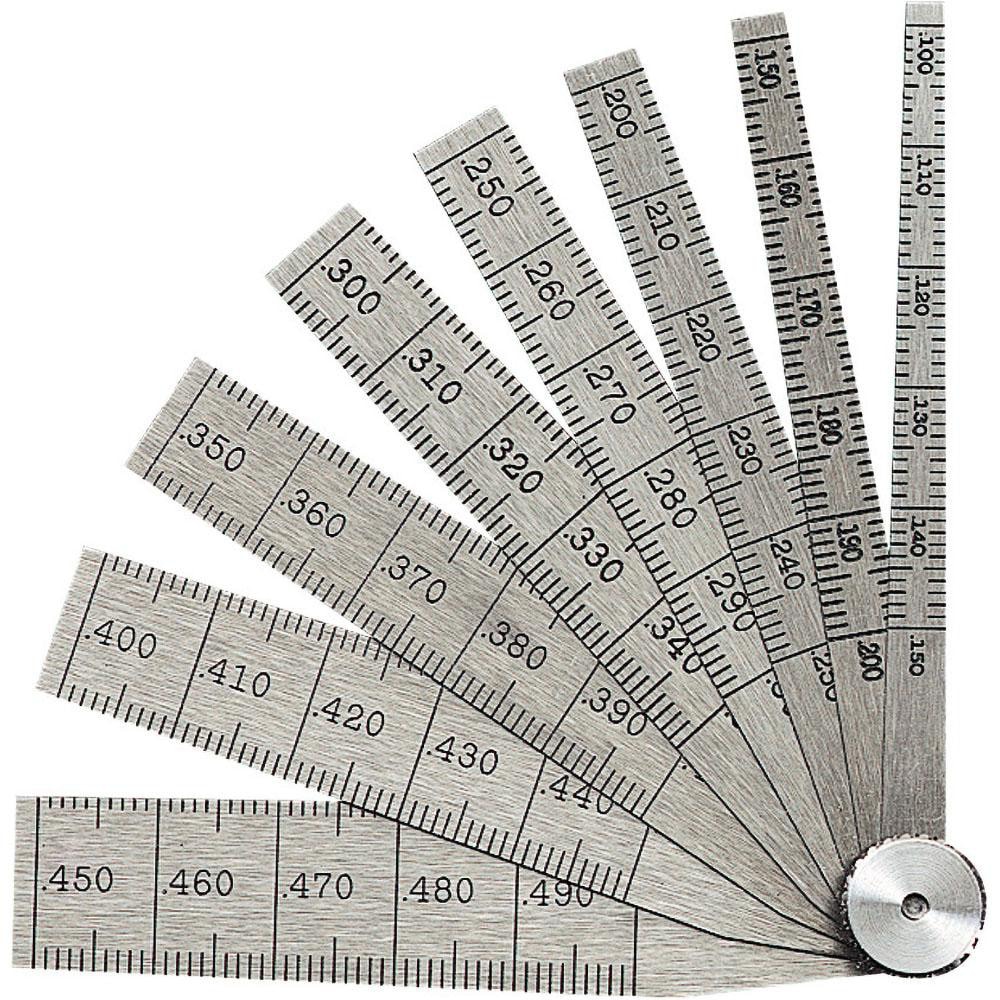 Starrett 51290 0.1 to 0.5 Inch Measurement, 8 Leaf Taper Gage Image