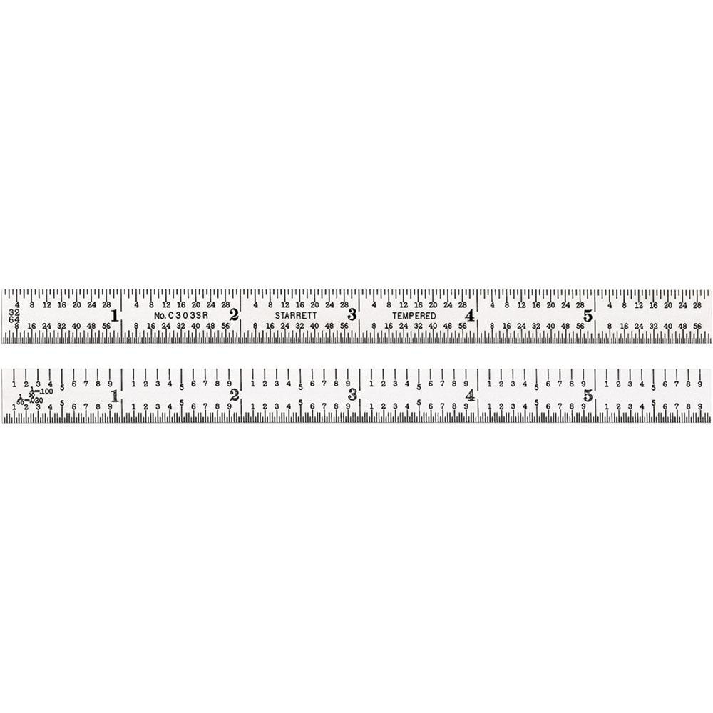 Starrett 51335 Steel Rule: 6" OAL, 3R Graduation, Flexible, 3/4" OAW Image