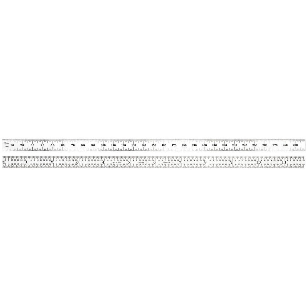 Starrett 51332 Steel Rule: 11-3/4" OAL, English & Metric Graduation, Flexible, 1/2" OAW Image