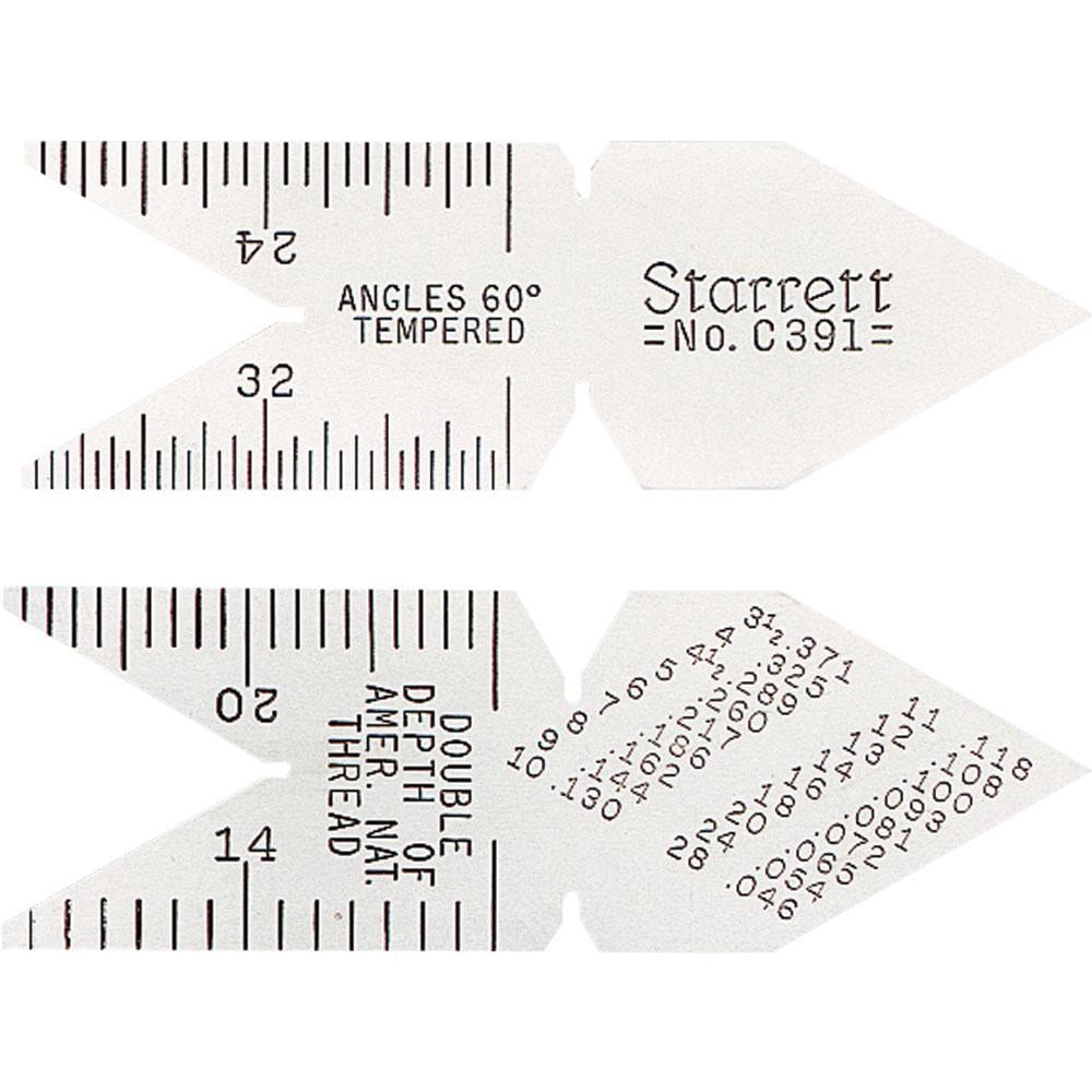 Starrett 51475 60° Angle, Satin Chrome Coated Steel Center Gage Image