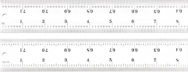 Starrett 51513 Steel Rule: 72" OAL, 16R Graduation, Rigid, 1-1/2" OAW Image