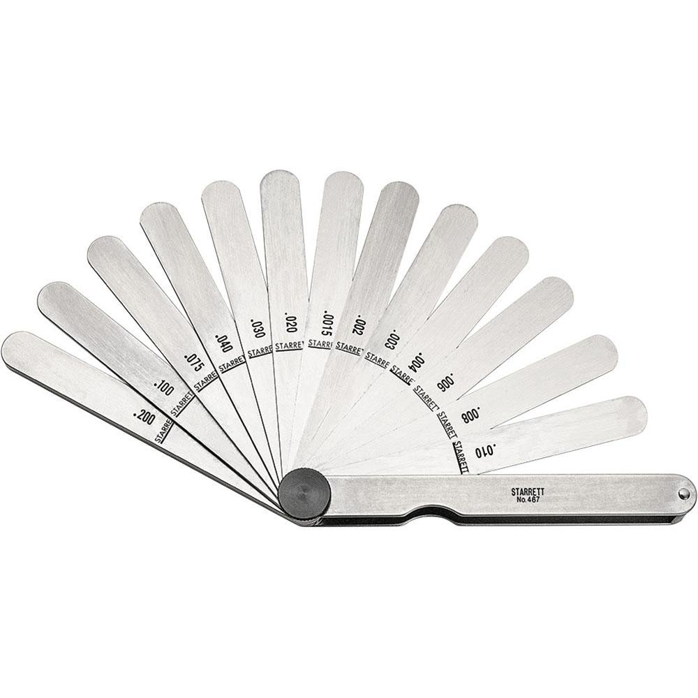 13 Piece, 0.0015 to 0.2" Thick, Parallel Feeler Gage Set