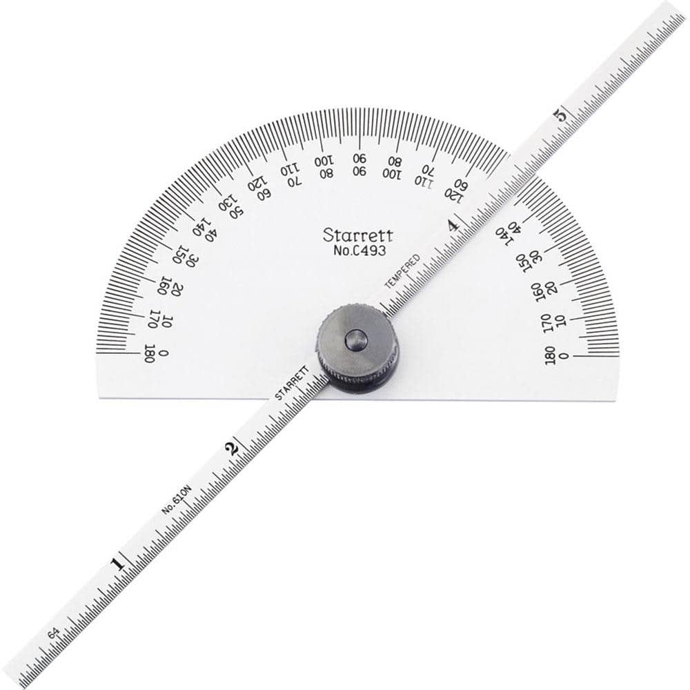 0 to 6 Inch Rule Measurement Range, 0 to 180° Angle Measurement Range, Half Round Head Protractor and Depth Gage