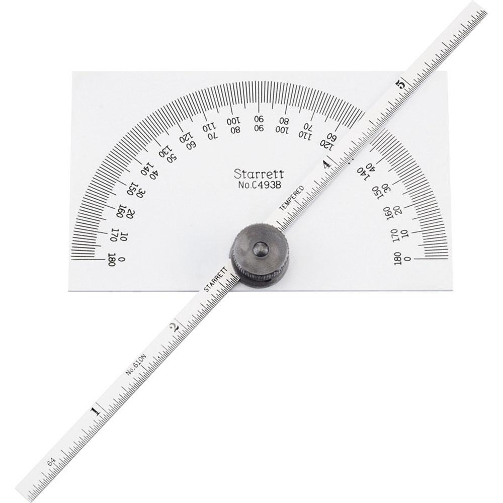 0 to 6 Inch Rule Measurement Range, 0 to 180&deg; Angle Measurement Range, Rectangle Head Protractor and Depth Gage - Accurate up to 5 Min, 1&deg; Angle Graduation, 1/64 Inch Rule Graduation