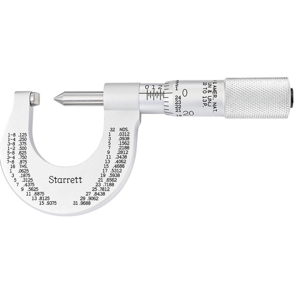 Starrett 56160 0 to 1" Range, Mechanical Screw Thread Micrometer Image