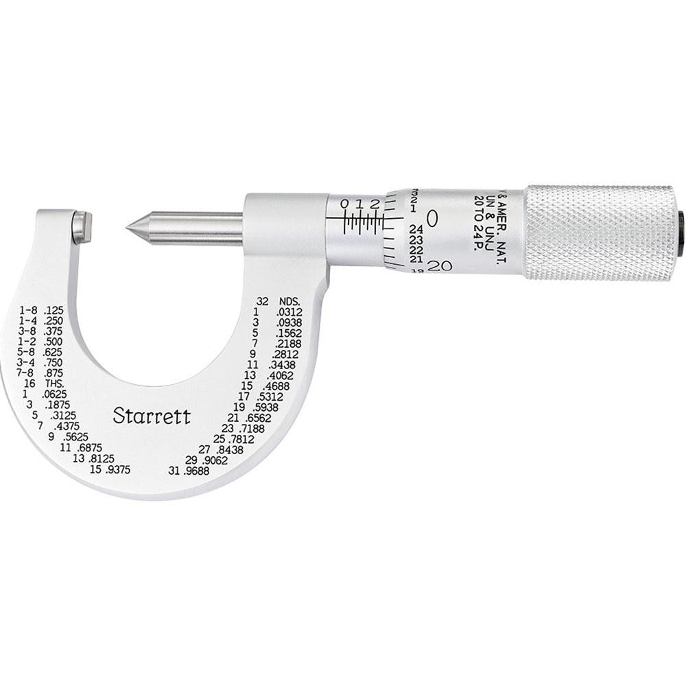 Starrett 56162 0 to 1" Range, Mechanical Screw Thread Micrometer Image