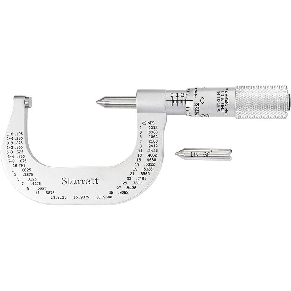 Starrett 56168 1 to 2" Range, Mechanical Screw Thread Micrometer Image