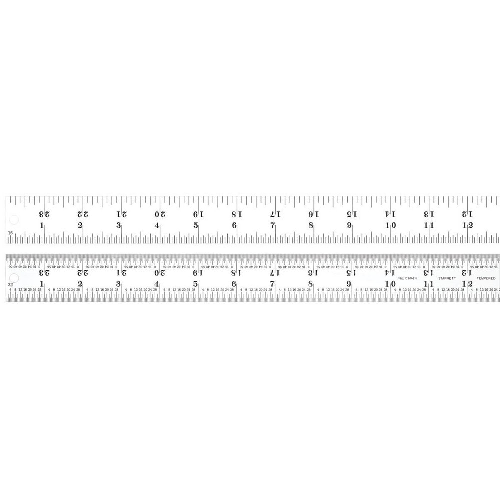 Starrett 52681 Steel Rule: 24" OAL, 4R Graduation, Rigid, 1-1/4" OAW Image