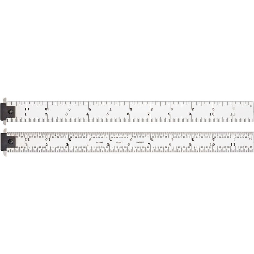 Starrett 52664 Steel Rule: 12" OAL, 4R Graduation, Rigid, 1" OAW Image