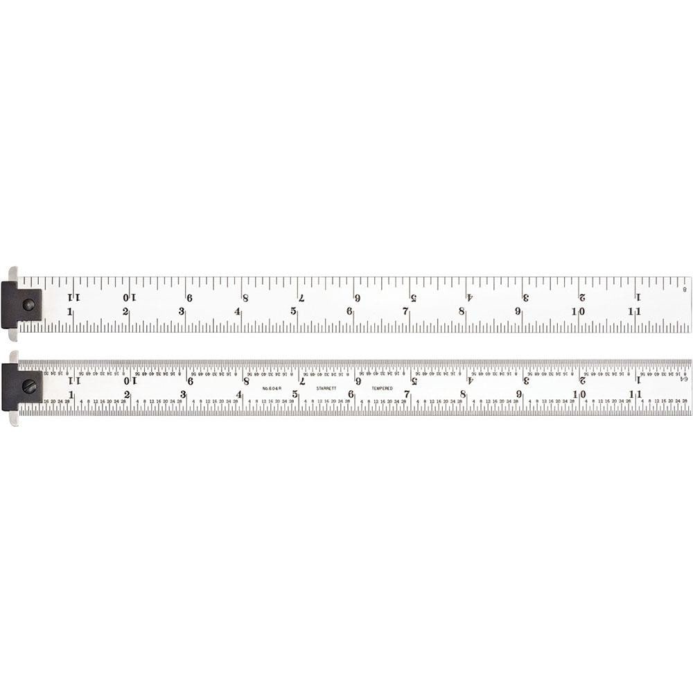 Starrett 52666 Steel Rule: 12" OAL, 4R Graduation, Rigid, 1" OAW Image