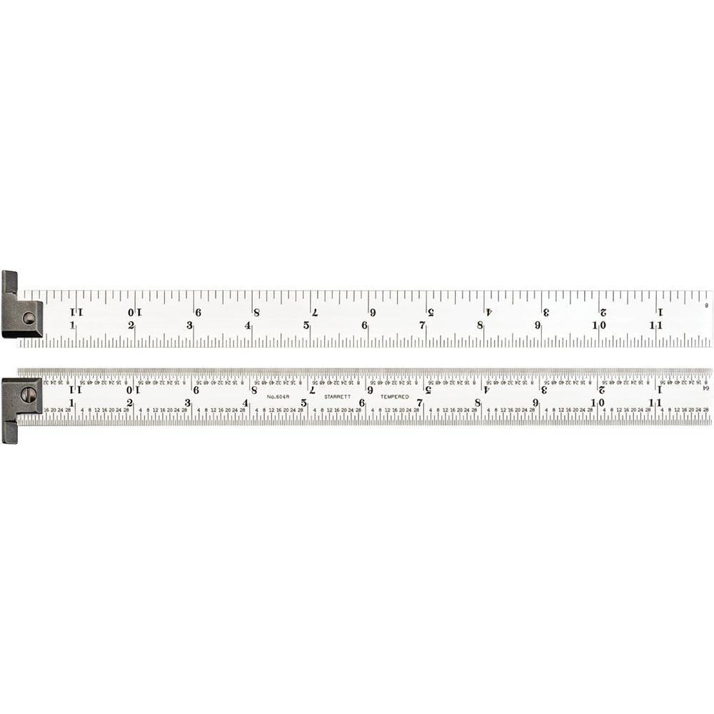 Starrett 52669 Steel Rule: 12" OAL, 4R Graduation, Rigid, 1" OAW Image