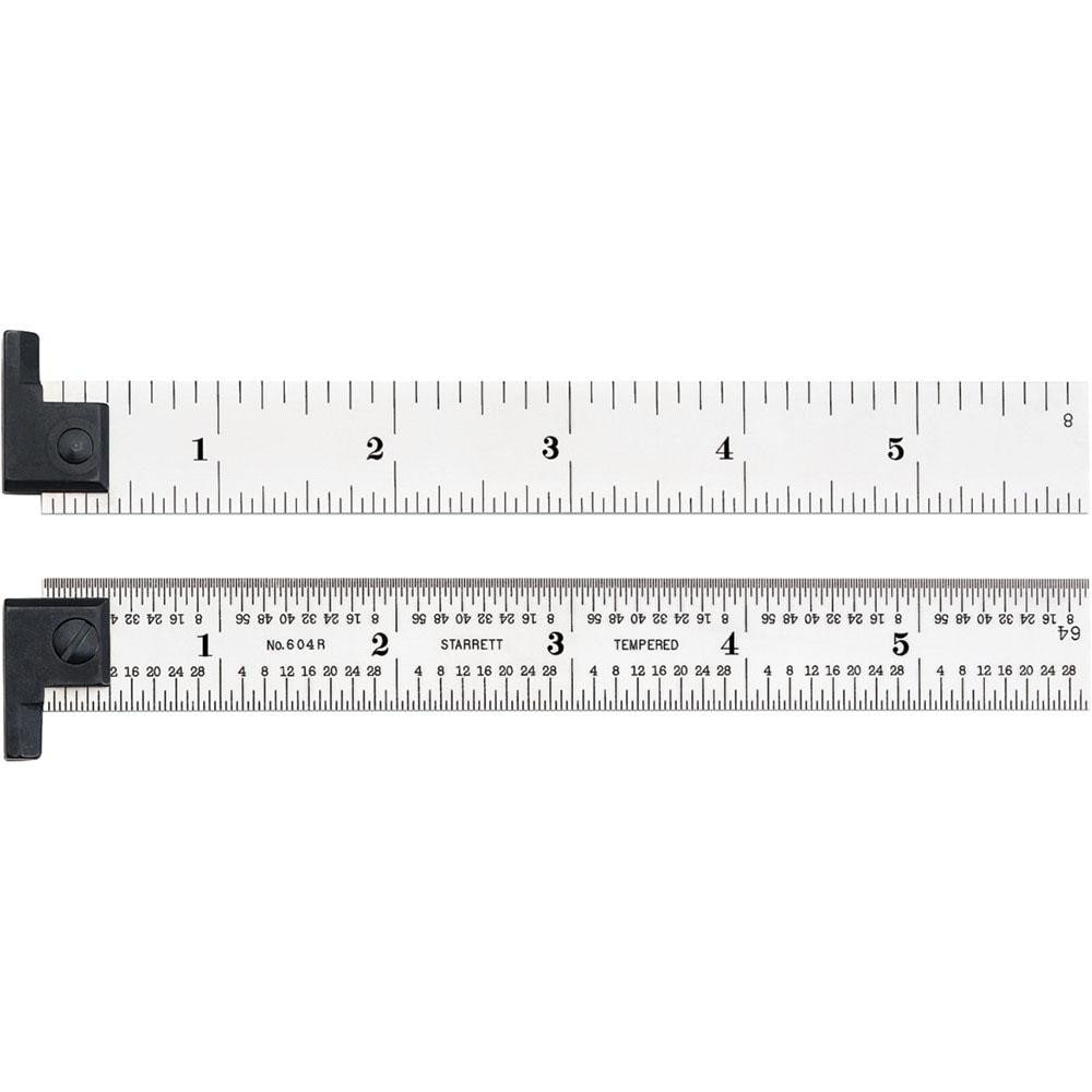 Starrett 52673 Steel Rule: 6" OAL, 4R Graduation, Rigid, 3/4" OAW Image