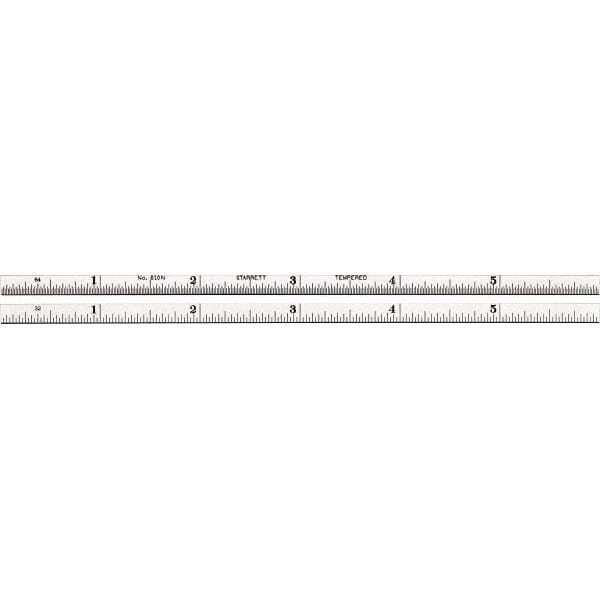 Starrett 52694 Steel Rule: 6" OAL, 10R Graduation, Rigid, 3/16" OAW Image