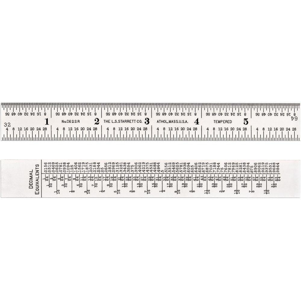 Starrett 56660 Steel Rule: 6" OAL, 10R Graduation, Flexible, 3/4" OAW Image