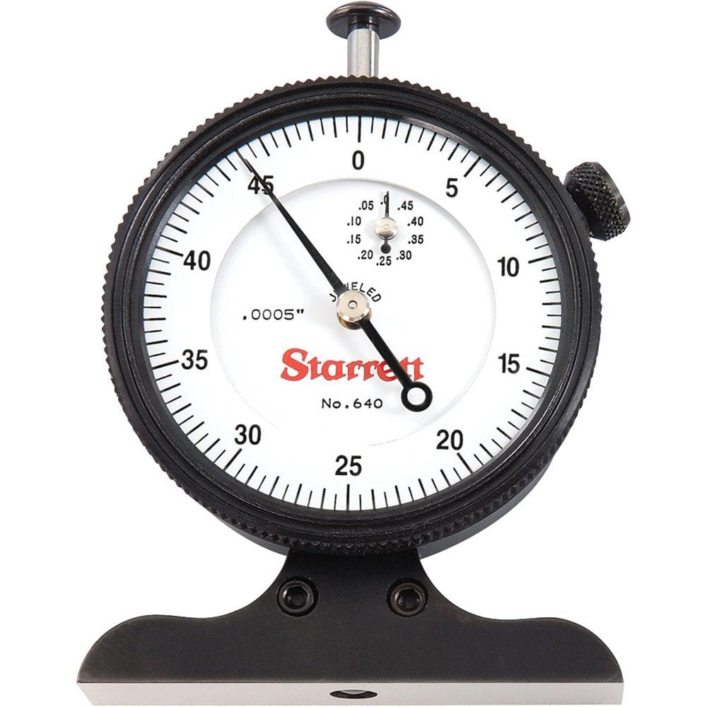 0 to 1/2 Inch Range, White Dial Depth Gage