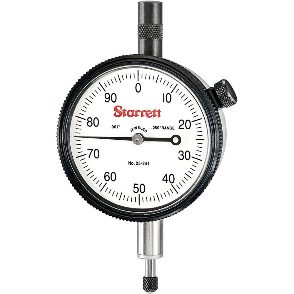 Starrett 53271 Dial Drop Indicator: 0 to 0.25" Range, 0-100 Dial Reading, 0.001" Graduation, 2-1/4" Dial Dia Image