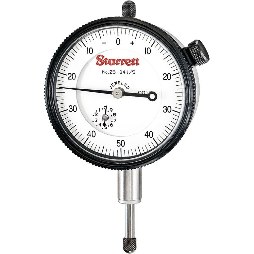 Starrett 53285 Dial Drop Indicator: 0 to 0.5" Range, 0-50-0 Dial Reading, 0.001" Graduation, 2-1/4" Dial Dia Image