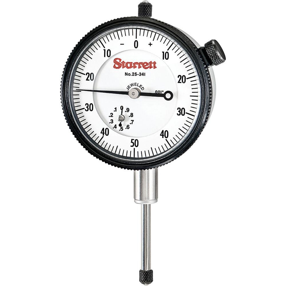 Starrett 53287 Dial Drop Indicator: 0 to 1" Range, 0-50-0 Dial Reading, 0.001" Graduation, 2-1/4" Dial Dia Image