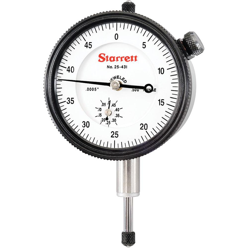 Starrett 53292 Dial Drop Indicator: 0 to 0.5" Range, 0-50 Dial Reading, 0.0005" Graduation, 2-1/4" Dial Dia Image