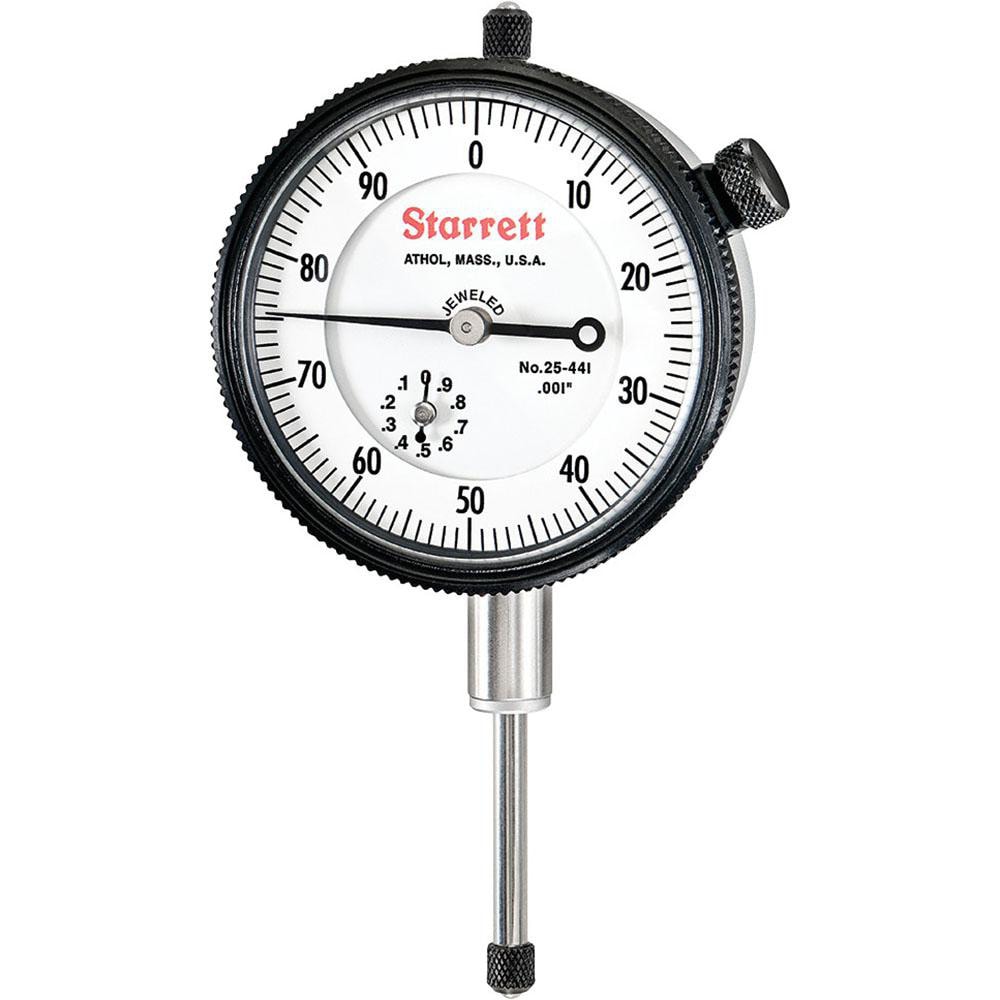 Starrett 53295 Dial Drop Indicator: 0 to 1" Range, 0-100 Dial Reading, 0.001" Graduation, 2-1/4" Dial Dia Image