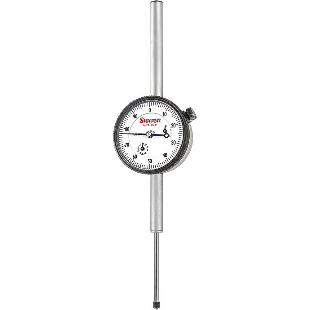 Starrett 53309 Dial Drop Indicator: 0 to 2" Range, 0-100 Dial Reading, 0.001" Graduation, 2-1/4" Dial Dia Image