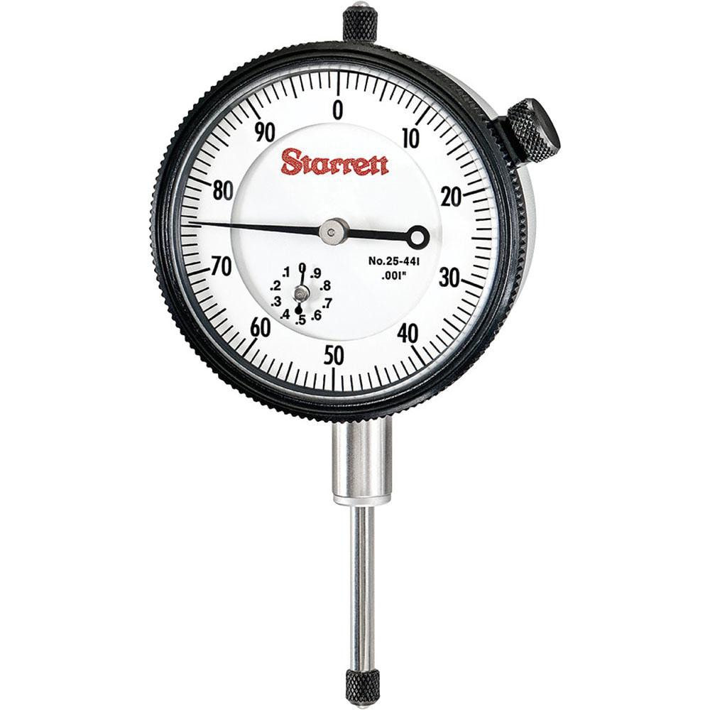 Starrett 53296 Dial Drop Indicator: 0 to 1" Range, 0-100 Dial Reading, 0.001" Graduation, 2-1/4" Dial Dia Image