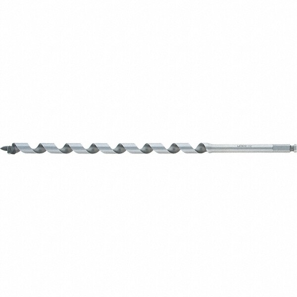 11/16", 7/16" Diam Hex Shank, 18" Overall Length with 12" Twist, Ship Auger Bit