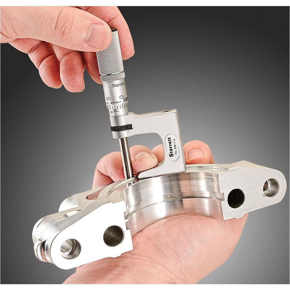 Starrett - 0 to 1 Inch Range, Carbide Face, Satin Chrome