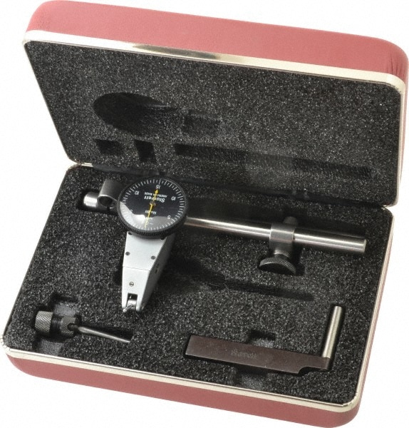 Starrett 63261 Test Indicator Kit: 7 Pc, 0.03" Measuring Range, 1-3/8" Dial Dia, 0-15-0 Dial Reading Image