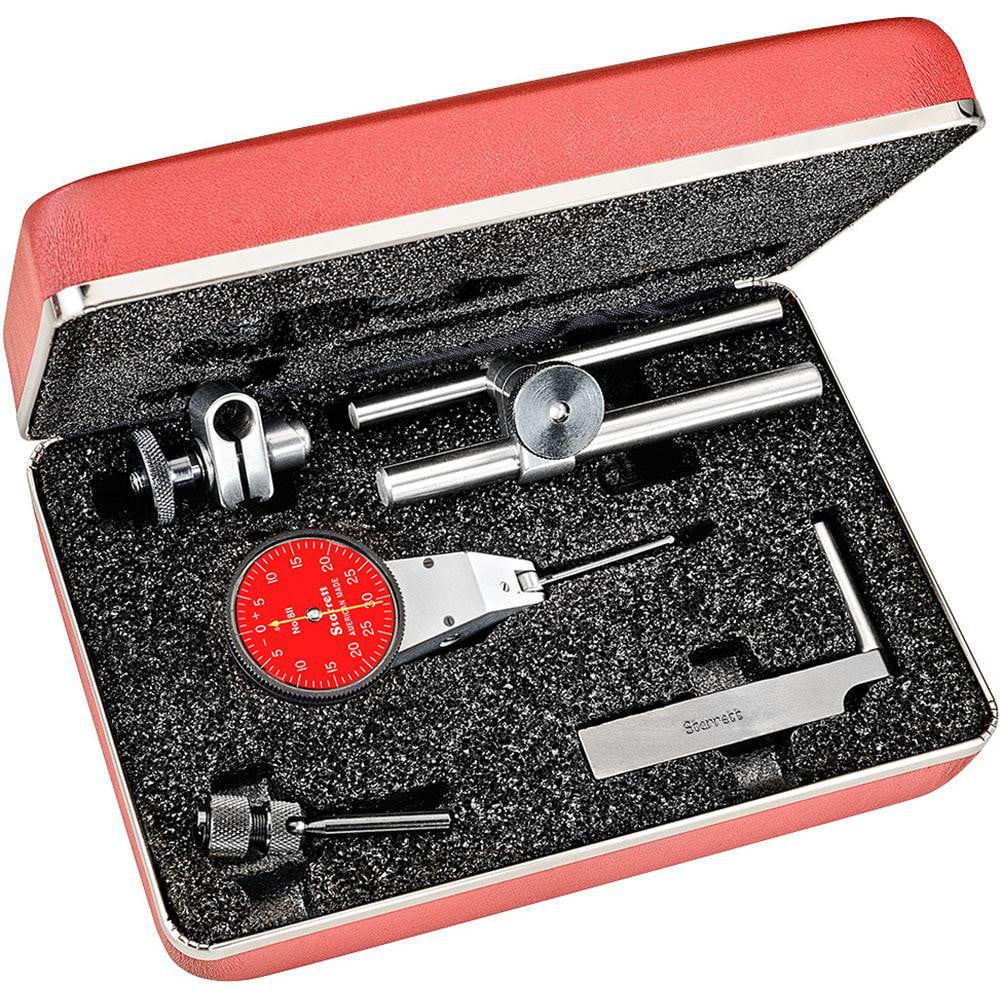 Starrett 63267 Test Indicator Kit: 7 Pc, 0.06" Measuring Range, 1-3/8" Dial Dia, 0-30-0 Dial Reading Image