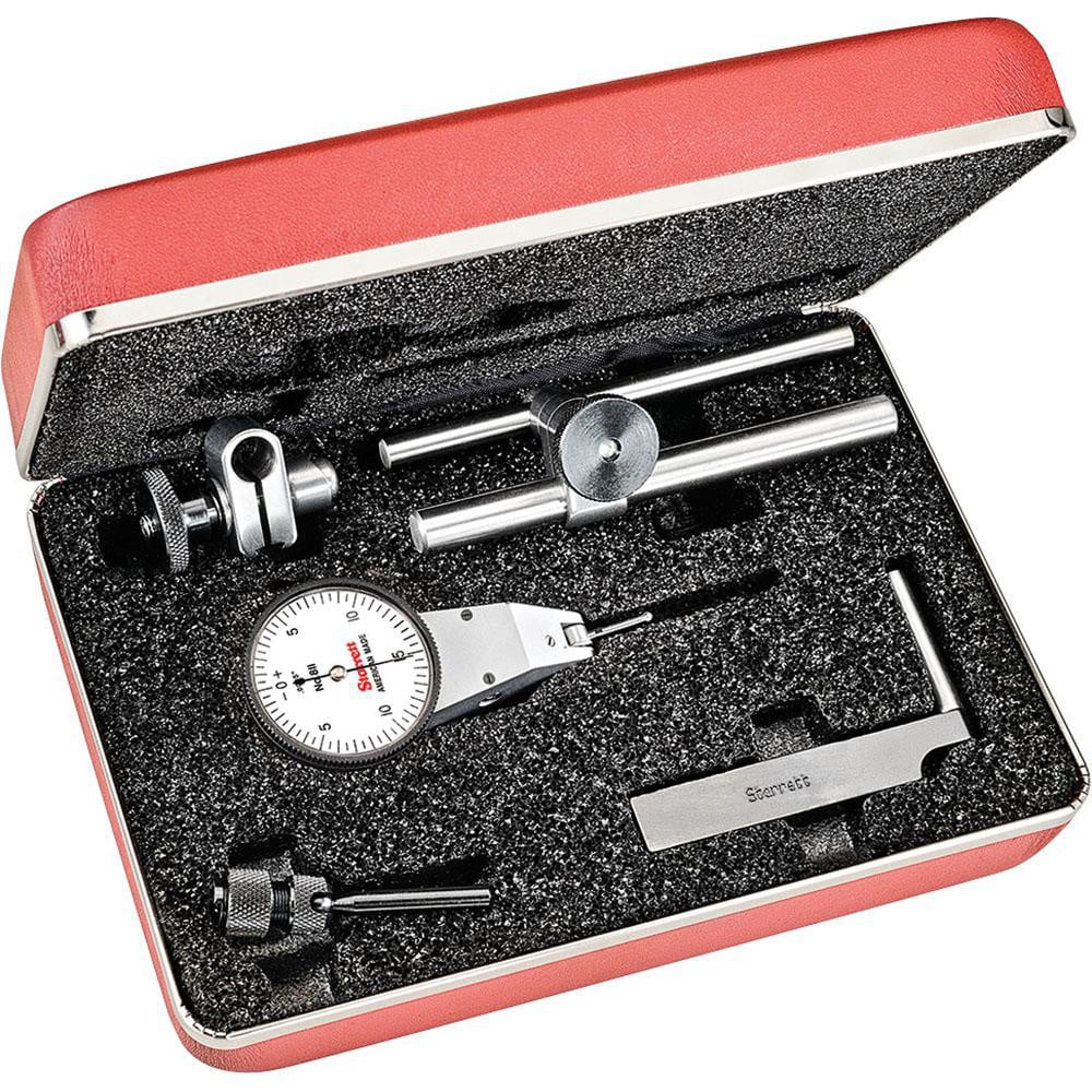 Starrett 57079 Test Indicator Kit: 7 Pc, 0.03" Measuring Range, 1-3/8" Dial Dia, 0-15-0 Dial Reading Image