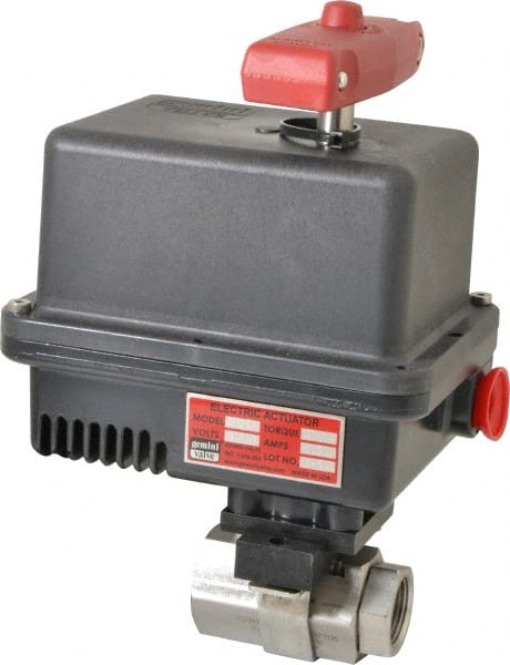 Gemini Valve 8666N615120A Motorized Automatic Ball Valve: 3/4" Pipe, Stainless Steel 