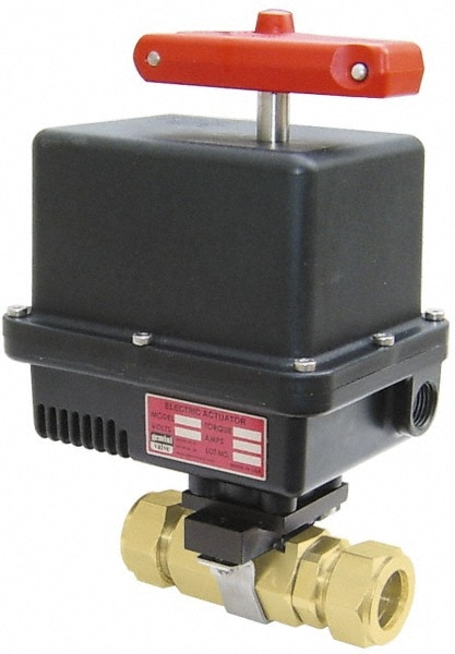 Motorized Automatic Ball Valve: 1/4" Pipe, Brass