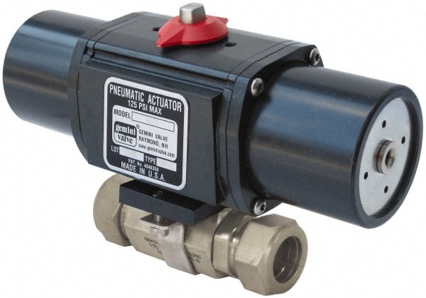 Gemini Valve 820466C4512ASP8 Motorized Automatic Ball Valve: 1/4" Pipe, Stainless Steel Image